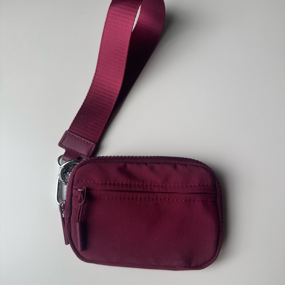 Burgundy Iris & Rainbow Wristlet